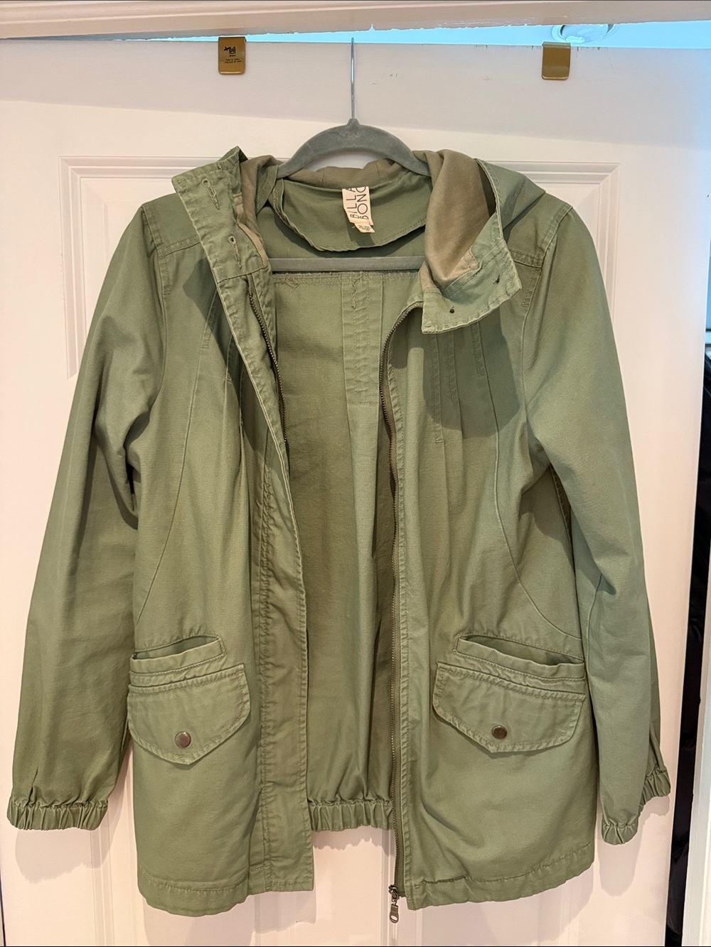 Olive Green Kids Hooded Jacket - No Brand
